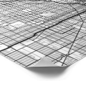 Chicago Illinois City Skyline met map Poster (Hoek)