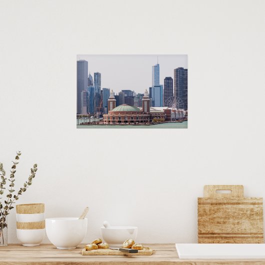Chicago Illinois City Skyline Poster (Keuken)