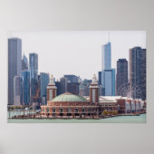 Chicago Illinois City Skyline Poster (Voorkant)