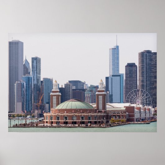 Chicago Illinois City Skyline Poster (Voorkant)