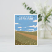  Chicago Illinois City Skyline Retro Reizen Briefkaart (Staand voorkant)