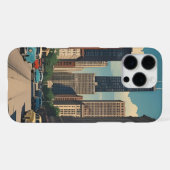 Chicago Illinois City Skyline Retro Reizen iPhone Hoesje (Achterkant horizontaal)