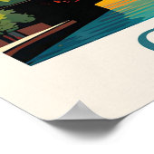 Chicago Illinois City Skyline Retro Reizen Poster (Hoek)