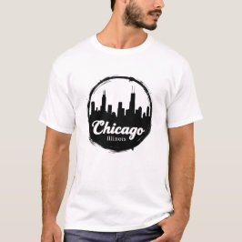  Chicago Illinois City Skyline Retro Reizen T-shirt