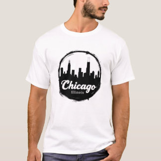 Chicago Illinois City Skyline Retro Reizen T-shirt