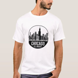  Chicago Illinois City Skyline Retro Reizen T-shirt