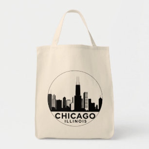 Chicago Illinois City Skyline Retro Reizen Tote Bag