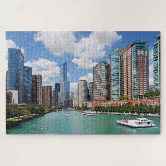 Chicago Illinois City Skyline Travel Photo Legpuzzel (Horizontaal)