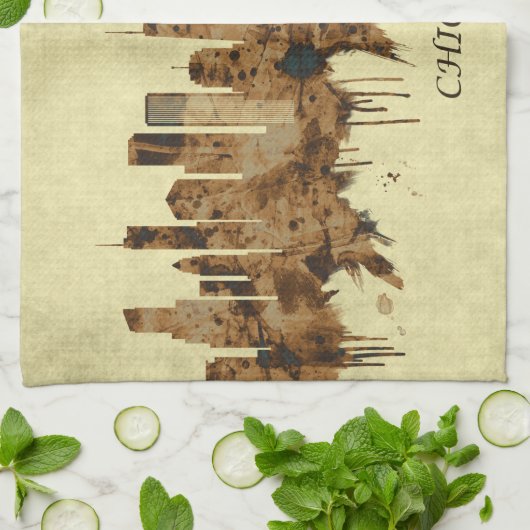 Chicago Illinois Cityscape Theedoek (Gevouwen)