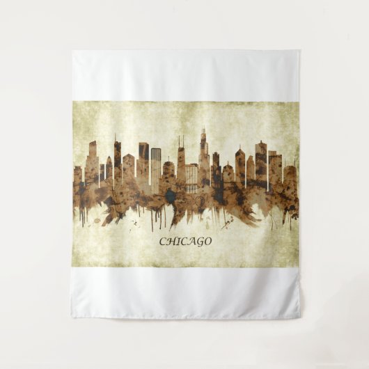 Chicago Illinois Cityscape Wandkleed (Voorkant)