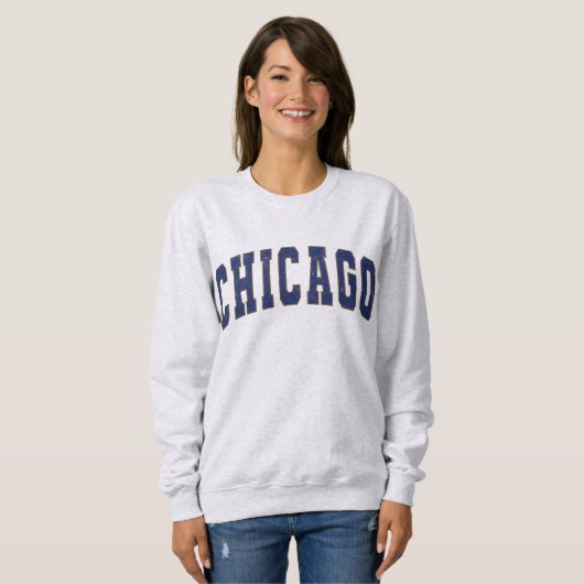 Chicago Illinois  College Style Sweatshirt (Voorkant volledig)