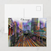 Chicago Illinois Colorful Abstract City Briefkaart (Voorkant / Achterkant)