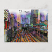 Chicago Illinois Colorful Abstract City Briefkaart (Voorkant)