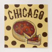 Chicago Illinois Deep Dish Pepperoni Pizza Legpuzzel (Verticaal)