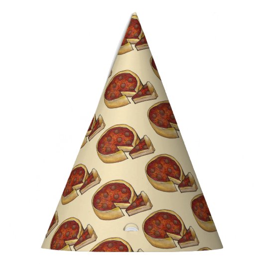 Chicago Illinois Deep Dish Pepperoni Pizza Pie Feesthoedjes (Links)