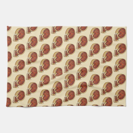 Chicago Illinois Deep Dish Pepperoni Pizza Pie Theedoek (Horizontaal)