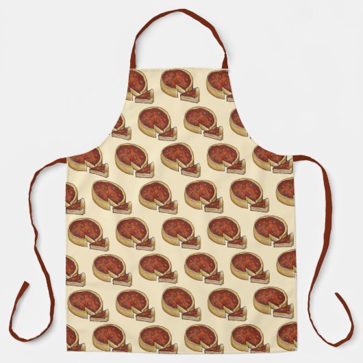 Chicago Illinois Deep Dish Pepperoni Pizza Schort (Voorkant)