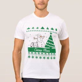 Chicago Illinois Dog Peeing Snowman Tacky Sweater T-shirt