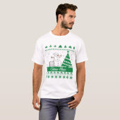Chicago Illinois Dog Peeing Snowman Tacky Sweater T-shirt (Voorkant volledig)
