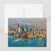 Chicago Illinois Downtown Briefkaart (Voorkant / Achterkant)