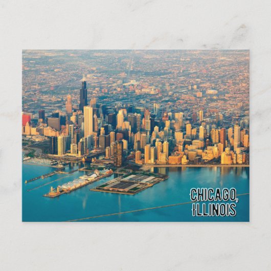 Chicago Illinois Downtown Briefkaart (Voorkant)