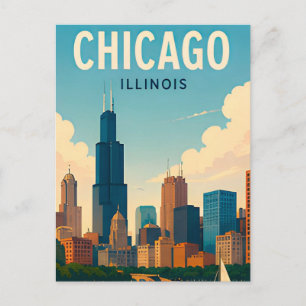 Chicago Illinois Downtown meerfront stadsgezicht Briefkaart