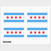 Chicago Illinois Flag Rechthoekige Sticker (Vel)