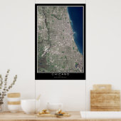 Chicago Illinois from Space Satellite Map Poster (Keuken)