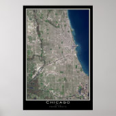 Chicago Illinois from Space Satellite Map Poster (Voorkant)