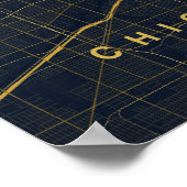 Chicago Illinois gestileerde kaartprint | Modern h Poster (Hoek)