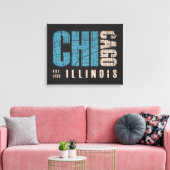 Chicago, Illinois | Grafische kaart Canvas Afdruk (Insitu (Woonkamer))