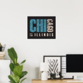 Chicago, Illinois | Grafische kaart Poster (Thuiskantoor)