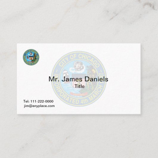 Chicago Illinois Great Seal Visitekaartje (Voorkant)
