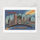 Chicago, Illinois - Grote Letter-scènes Briefkaart (Voorkant)