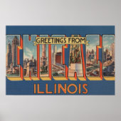 Chicago, Illinois - Grote Letter-scènes Poster (Voorkant)