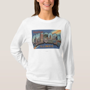 Chicago, Illinois - Grote Letter-scènes T-shirt