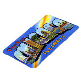 Chicago Illinois IL grote letter Briefkaart magnee Magneet (Linkerzijde)