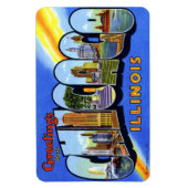 Chicago Illinois IL grote letter Briefkaart magnee Magneet (Verticaal)