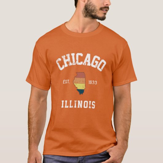 Chicago Illinois IL Retro State City houdt van Ill T-shirt (Voorkant)