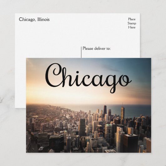 Chicago Illinois (IL) Verenigde Staten, Verenigde  Briefkaart (Voorkant / Achterkant)