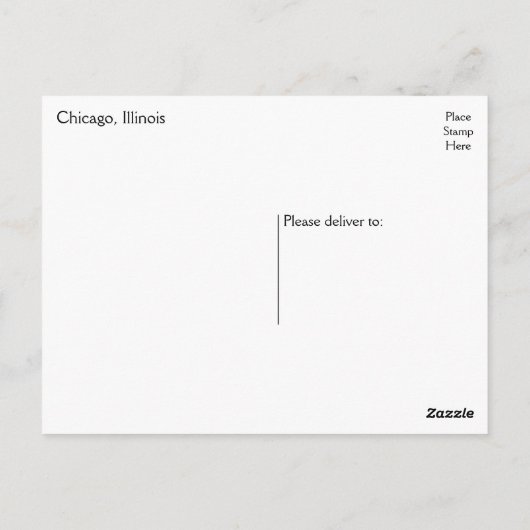 Chicago Illinois (IL) Verenigde Staten, Verenigde  Briefkaart (Achterkant)