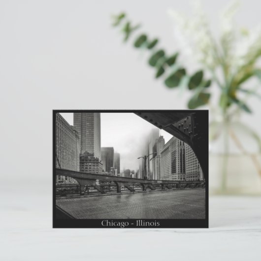 Chicago, Illinois in Black en White Briefkaart (Staand voorkant)