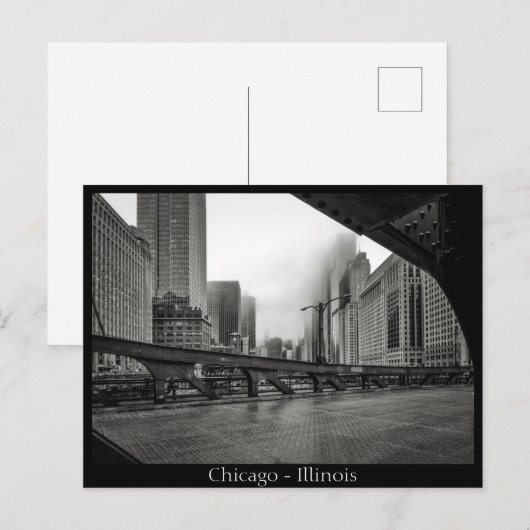 Chicago, Illinois in Black en White Briefkaart (Voorkant / Achterkant)