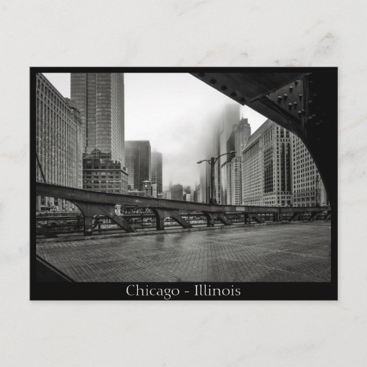 Chicago, Illinois in Black en White Briefkaart (Voorkant)