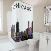 Chicago, Illinois in graffiti Douchegordijn (In situ)