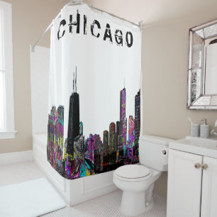 Chicago, Illinois in graffiti Douchegordijn