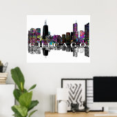 Chicago, Illinois in graffiti Poster (Thuiskantoor)