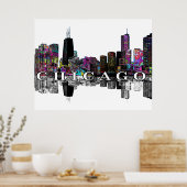 Chicago, Illinois in graffiti Poster (Keuken)