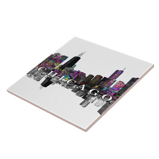 Chicago, Illinois in graffiti Tegeltje (Zijkant)