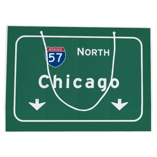 Chicago Illinois Interstate Highway Freeway Road : Groot Cadeauzakje (Achterkant)